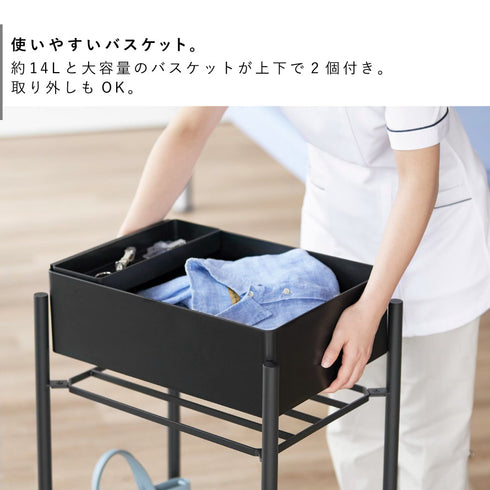 小物トレー付き収納ワゴン 2段 タワー.|s4